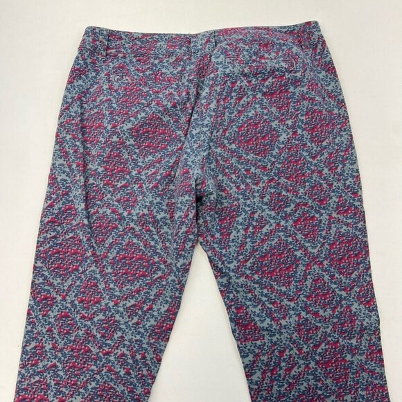 Cabi Womens Palm Beach Ankle Skinny Pants 806 Multicolor Floral Mid Rise Zip 8 - Picture 6 of 10